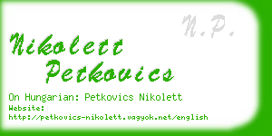 nikolett petkovics business card